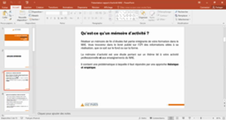 Séance de présentation du mémoire d'activité 30042018