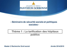 La tarification des hôpitaux publics
