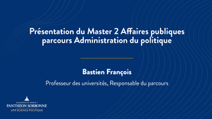 Présentation du Master 2 Administration du politique