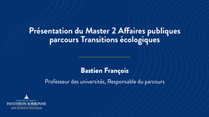 Présentation du Master 2 Transitions écologiques