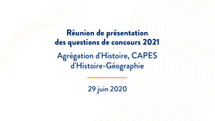 Réunion de présentation des questions de concours 2021