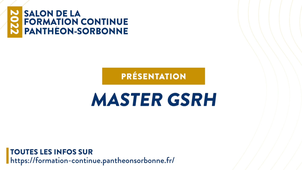 Présentation du master 2 Gestion stratégique des ressources humaines | Salon de la formation continue 2022