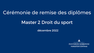Cérémonie de remise des diplômes | Master 2 Droit du sport