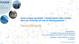 Quels enfants travaillent, Quels enfants vont à l'école dans les PVD (Pays en voie de développement) ?