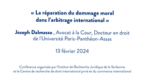 La réparation du dommage moral dans l’arbitrage international