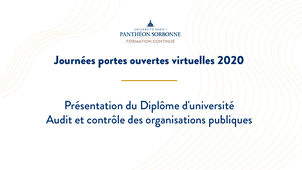 Présentation du diplôme d'université Audit et contrôle des organisations publiques en 2020