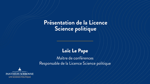Présentation de la Licence de Science politique
