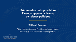 Présentation de la procédure Parcoursup pour la Licence de Science politique