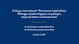 Le féminisme matérialiste face au féminisme poststructuraliste