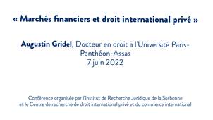 Marchés financiers et droit international privé