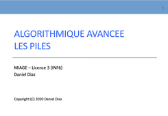 Cours Algo Avancée - Structure de données : les Piles