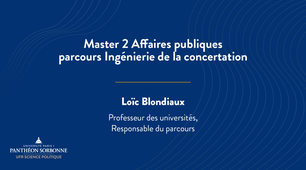Présentation du Master 2 Ingénierie de la concertation