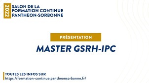 Présentation du master 2 Gestion stratégique des ressources humaines : Innovation, Projet, Changement  | Salon de la formation continue 2022